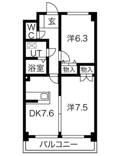 2DKの間取り画像