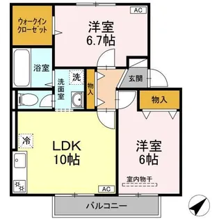 ヴィラ西福原 A棟【2階】の間取り