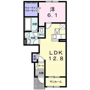 フラワーコート B【1階】の間取り