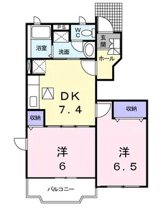 コーポラスバローネA【1階】の間取り