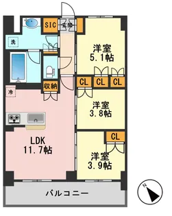 東京都江戸川区南篠崎町2【マンション】の間取り