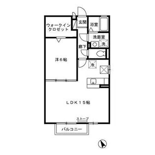 シャルムガーデンE【1階】の間取り