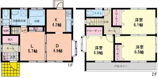 栃木県足利市南大町【一戸建】の間取り