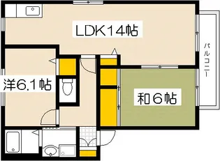 2LDKの間取り画像