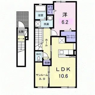 サンライフII【2階】の間取り