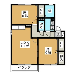 シェルクレール四番館【2階】の間取り