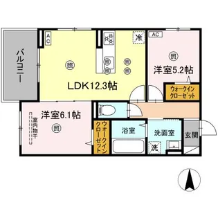 岡山県岡山市中区赤田【アパート】の間取り