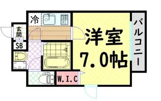 フォーリアライズ大正ソーレ【7階】の間取り