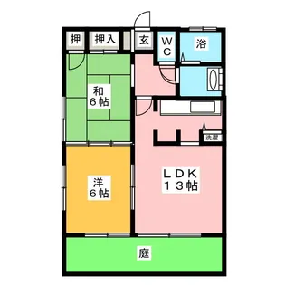 フラット見花山【1階】の間取り