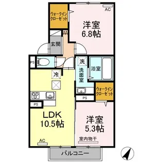 ムーンリバーヴィラ里【1階】の間取り