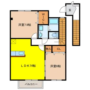セゾン美江West【2階】の間取り