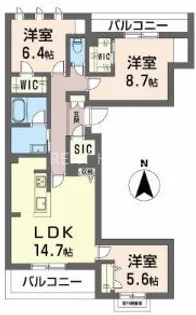 シャーメゾン ウィステリア【2階】の間取り