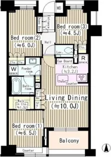 ザ・パークハウス山吹神楽坂【5階】の間取り