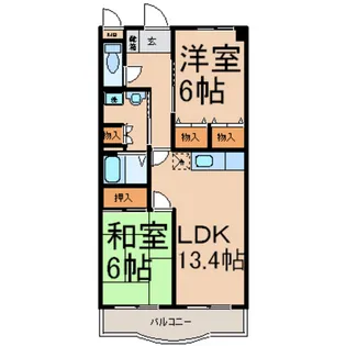 アムール クロワール【1階】の間取り
