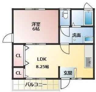 クローバーハウス【2階】の間取り