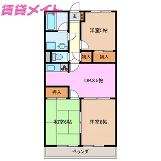 レジデンス優珈里【2階】の間取り