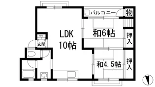 旭ヶ丘コーポ【2階】の間取り