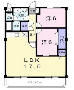 パルソシア【1階】の間取り
