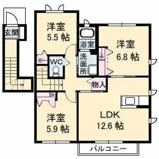 オレンジホップ C棟【2階】の間取り