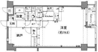 コスモシティ市ヶ谷【2階】の間取り