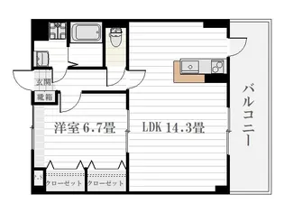 WOWマンション タケハラ【2階】の間取り