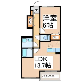 メゾン・ジェルメI、II、III、IV【1階】の間取り