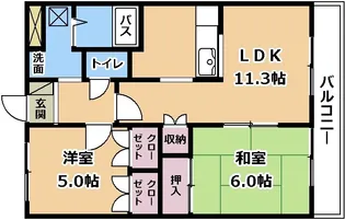 シャルマンハイツ【2階】の間取り