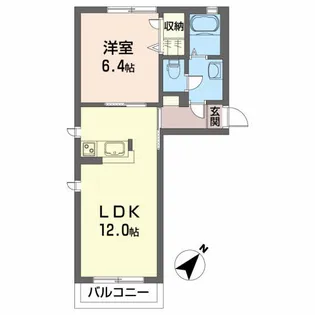 シャーメゾンイシファインD【1階】の間取り