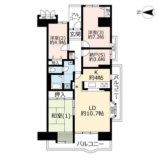 UR谷津パークタウン弐番街【2階】の間取り