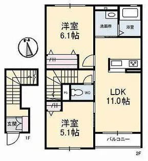 シャーメゾン豊成I【2階】の間取り
