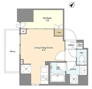 グランカーサ横濱石川町【8階】の間取り