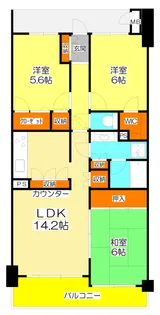サーパスシティ柏 サンライズウィング【13階】の間取り