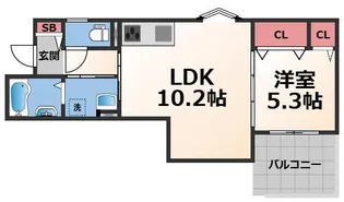 クリエオーレ荒本III【2階】の間取り