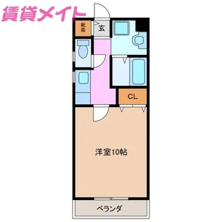 亀山マンションB棟【3階】の間取り