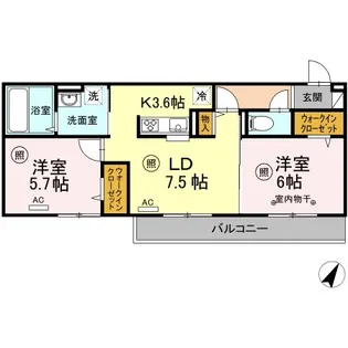 ヒルズライフ B棟【3階】の間取り