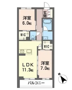 ティエンポフェリズI【2階】の間取り