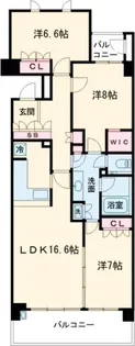 深沢ハウス E棟【5階】の間取り