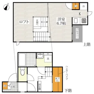 CB和白ヒナタ【2階】の間取り