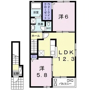 コスモスA【2階】の間取り