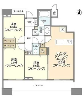 HF白金高輪レジデンス【13階】の間取り