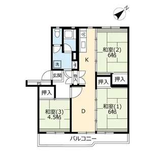 UR若葉台【4階】の間取り