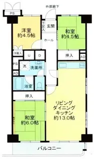 多摩稲城マンション【2階】の間取り