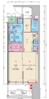 ファーストフィオーレ難波フォート【8階】の間取り