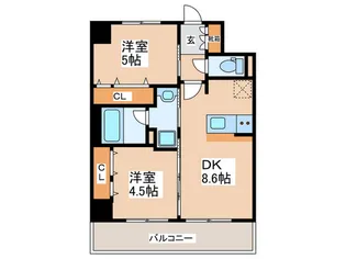 エステムコート難波サウスプレイスIVパークグレイス【5階】の間取り