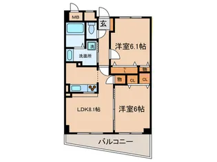 パセオ アルデア【2階】の間取り