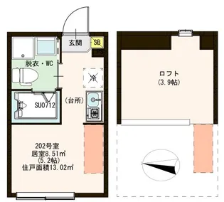 Beaute Koiwa【2階】の間取り