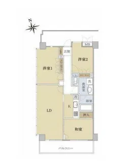 ヴィラベルヴュー【3階】の間取り