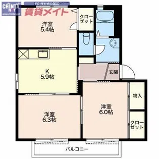 グランバリュー A【2階】の間取り