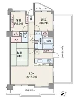 星ヶ丘スカイマンション【3階】の間取り