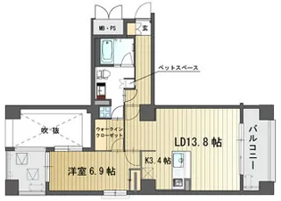 プラスヴァンドームサントル【1階】の間取り